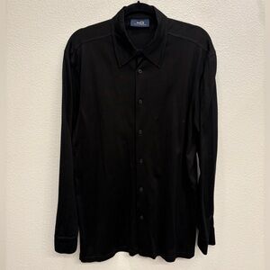 Wilke Rodriguez Men's Long Sleeve Black Button Up 100% Cotton Shirt Size M